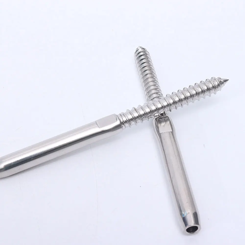 

10PCS Swage Lag Screws Stainless Steel Cable Railing Right Left Handed Thread Screws Wooden Thread Connector Nominal Length 3mm