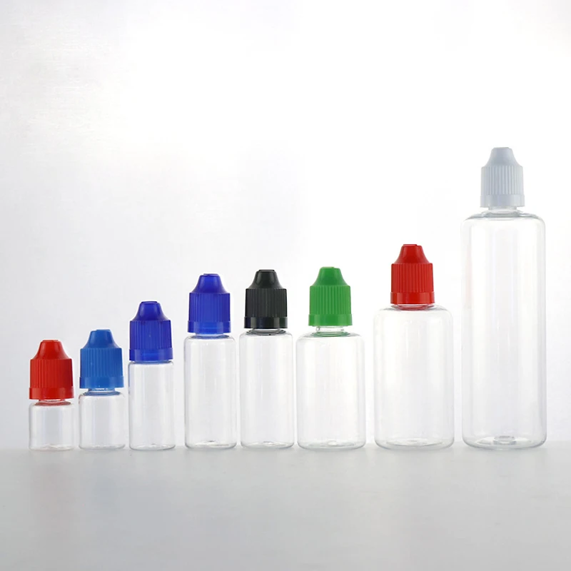 50PCS 3ml-100ml Plastic Dropper Bottles PET Squeezable Bottles with Childproof Cap Long Thin Tips Funnel For E Liquids DIY Craft