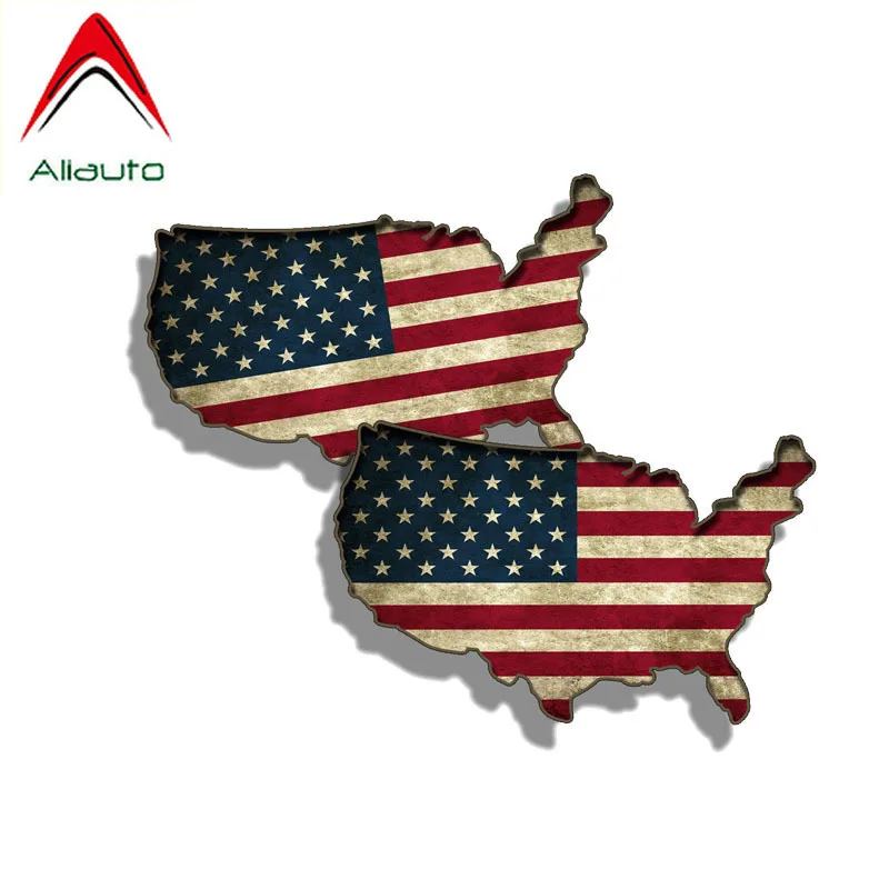 Aliauto 2 X Забавный деревенский Флаг США Peraonslity Автомобильная наклейка из ПВХ Decal для Audi A3 A4 A5 A6 Q3 Q5 Q7 RS3 RS5,11 см * 7 см