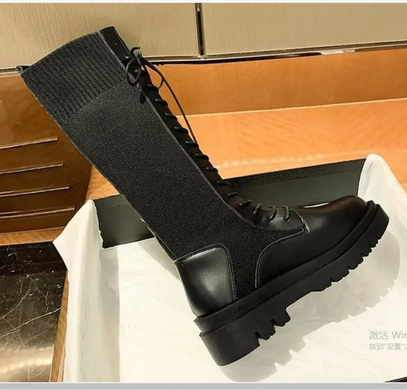 

Женские зимние сапоги В рыцарском стиле, черные или белые утепленные сапоги до колена на высоком устойчивом каблуке, в стиле ретро, 2021