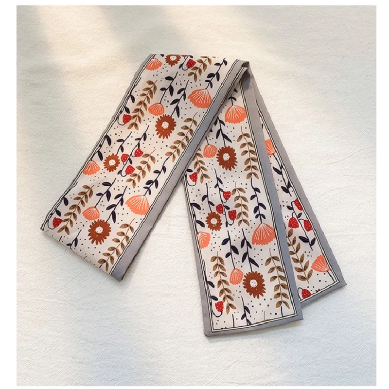

2021 new women's silk scarf hair ribbon tied hair bow headdress 2034