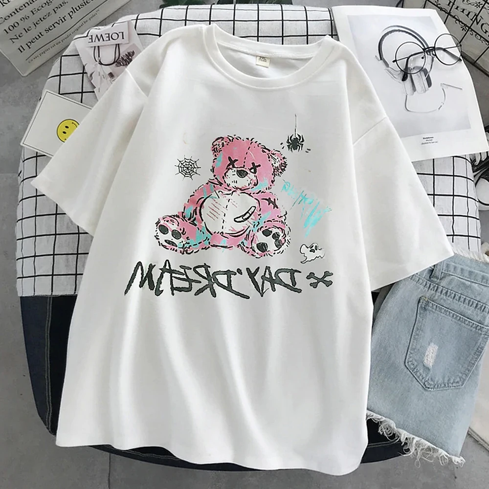 

New Printing Casual Harajuk goth Female's tshirts Kawaii Unisex Short Sleeve Anime T Shirt HipHop Summer Women Streetwear Tops