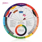Бумажная карточка ATOMUS, 12 цветов, трехуровневый дизайн, цветное колесо, круглая центральная круглая вращающаяся тату, пигмент для ногтей