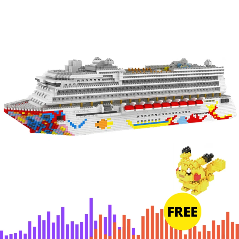 

ZRK Luxury Cruise Liner Ship Big White Boat 3D Model DIY Diamond Mini Building Micro Blocks Bricks One Pieced Assembly Toy