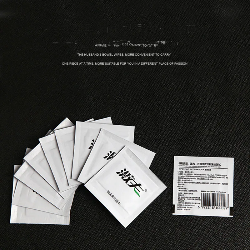 10 шт. мужской протрите с задержкой натуральная Влажная Ткань Мужская сексуальная