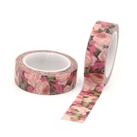 new 10pcsset 15mm10m red red rose washi tape decorative tape papelaria label masking sticker tape stationery