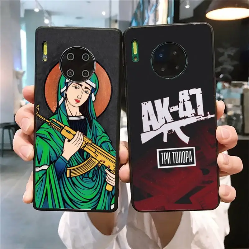 

YNDFCNB AK47 Gun Phone Case for Huawei Mate 20 10 9 40 30 lite pro X Nova 2 3i 7se