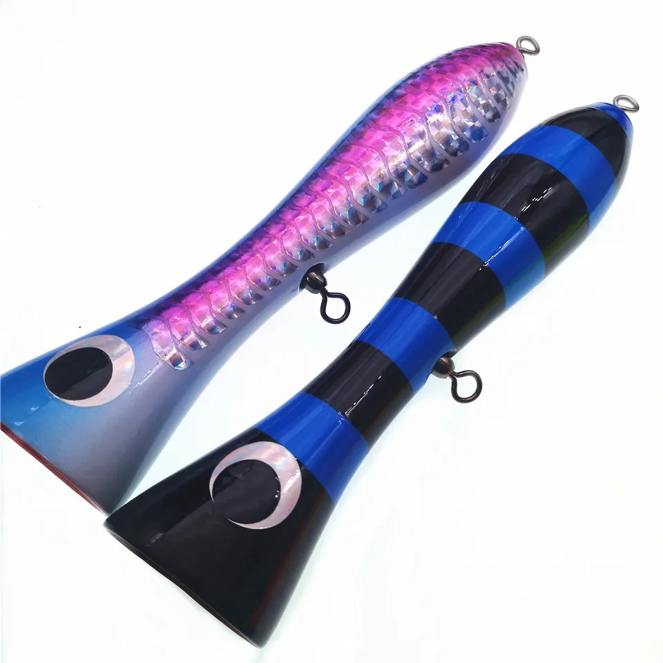 

SWOLFY Поппер, рыболовная приманка 115 г/200 мм, 4 цвета, топвотер, жесткая приманка, тройные Крючки, искусственная рыба, 2 шт., деревянная приманка