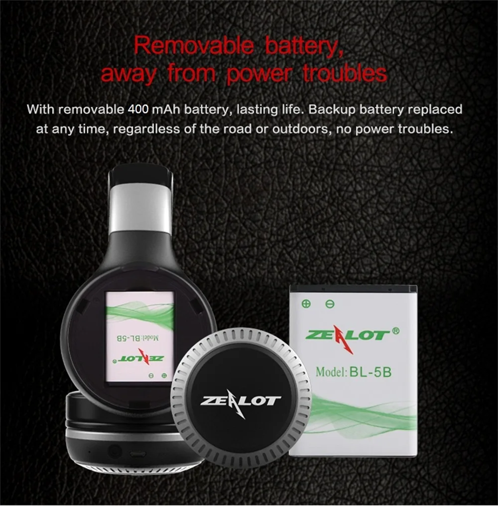 ZEALOT B19 Bluetooth наушники с микрофоном Поддержка TF карты FM радио портативный стерео Беспроводная гарнитура для компьютера телефоны