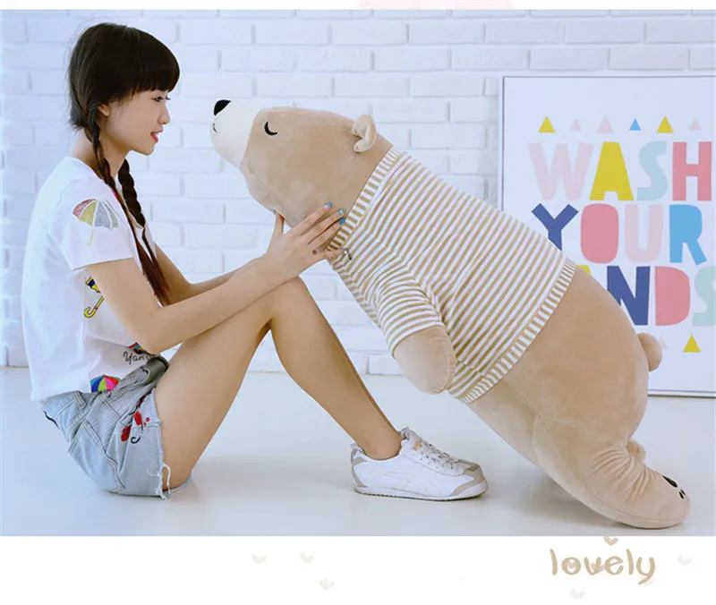 Новинка года Kawaii туалетный плюшевый полярный медведь кукла детское супер-мягкое мягкие носимых Спящий Мишка подушки детские животных Детская плюшевая игрушка Подарки