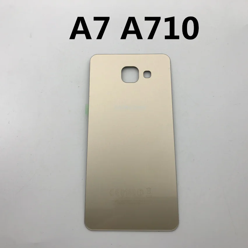 Для samsung Galaxy A3 A310 A5 A510 A7 A710 задняя крышка батарейный чехол 3D стекло задняя крышка корпус крышка задняя дверь чехол Замена - Цвет: A710 gold