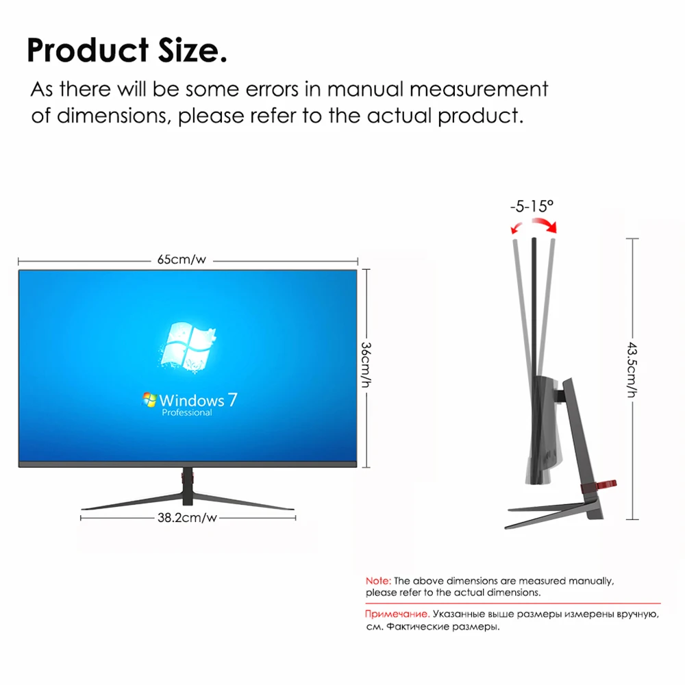 Монитор HUGON 27 дюймов LCD/TFT 2560 × 1440 ПК 60/75 Гц HD игровой компьютер 2K плоский панельный