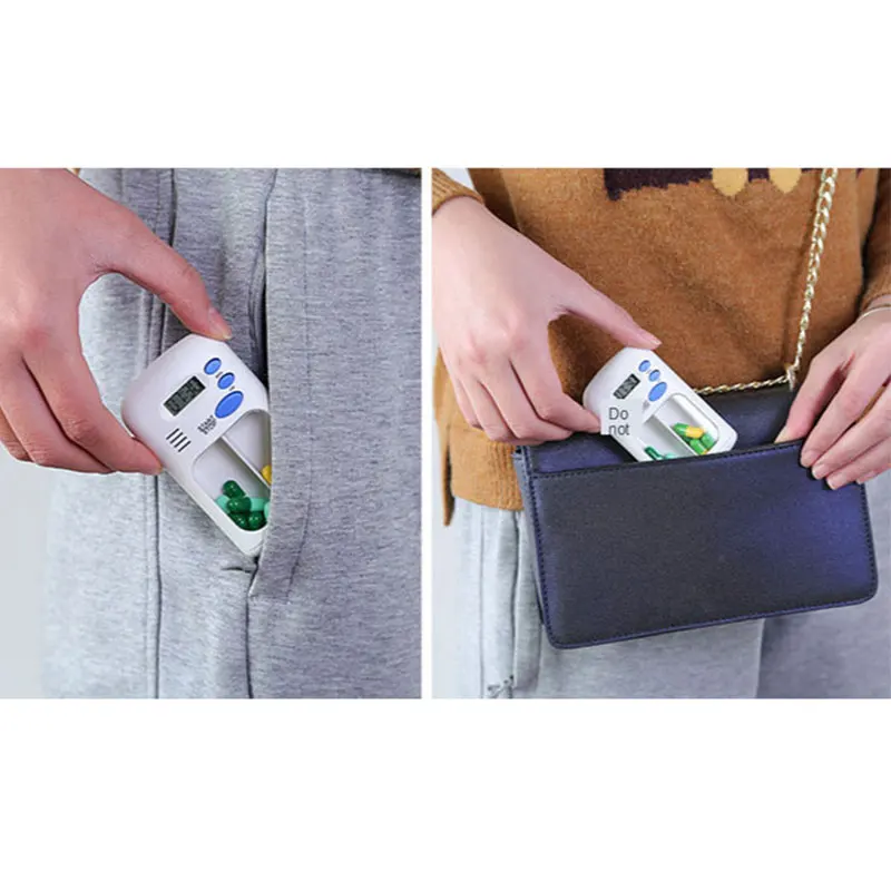Plastic Portable Timer Box Reminder Weekly Pill Drug Storage Alarm 2022 New Year Hot Sale | Дом и сад