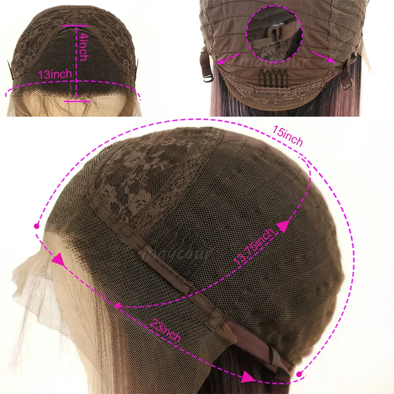 Черные фиолетовые красные блонд коричневые зеленые Омбре длинные прямые с