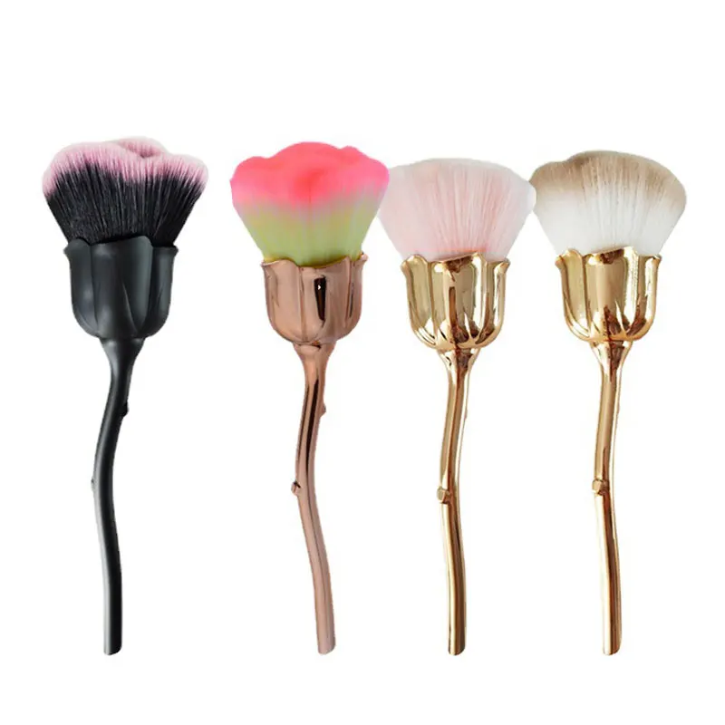 

1Pc Rose Flower Shape Blush Foundation Powder Make Up Brushes Women Cosmetics Nail Art Brush Soft Clean Dust Powder Tools