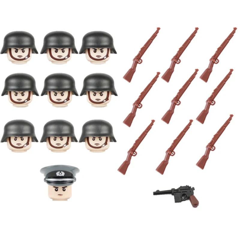 Немецкая армия WW2 пехота солдат фигурки аксессуары строительные блоки военный