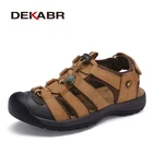 Мужские летние уличные кроссовки DEKABR, светло-коричневые повседневные слиперы, воздухопроницаемые пляжные сандалии, модные шлепанцы, 2019