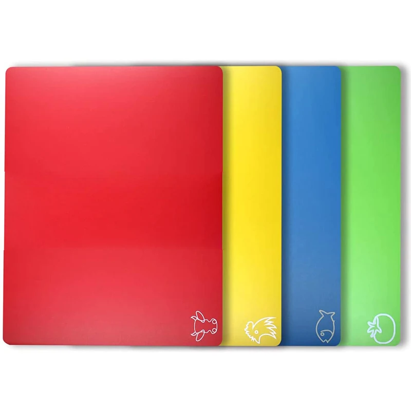 Разделочная доска коврики гибкие пластиковые цветные с иконами еды