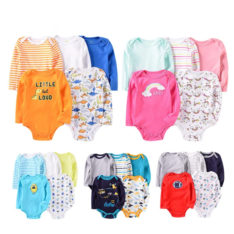 Комбинезон детский с длинным рукавом круглым вырезом 5 шт./компл. весна-осень