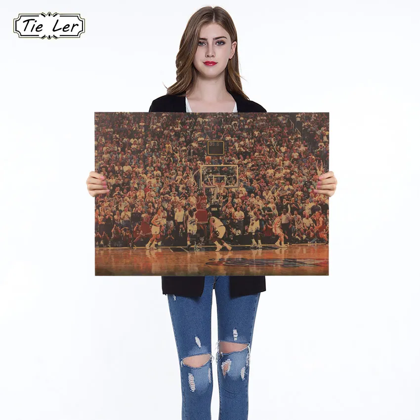 Для игры в баскетбол ретро-плакат из крафт-бумаги Бумага украшение стены Стикеры