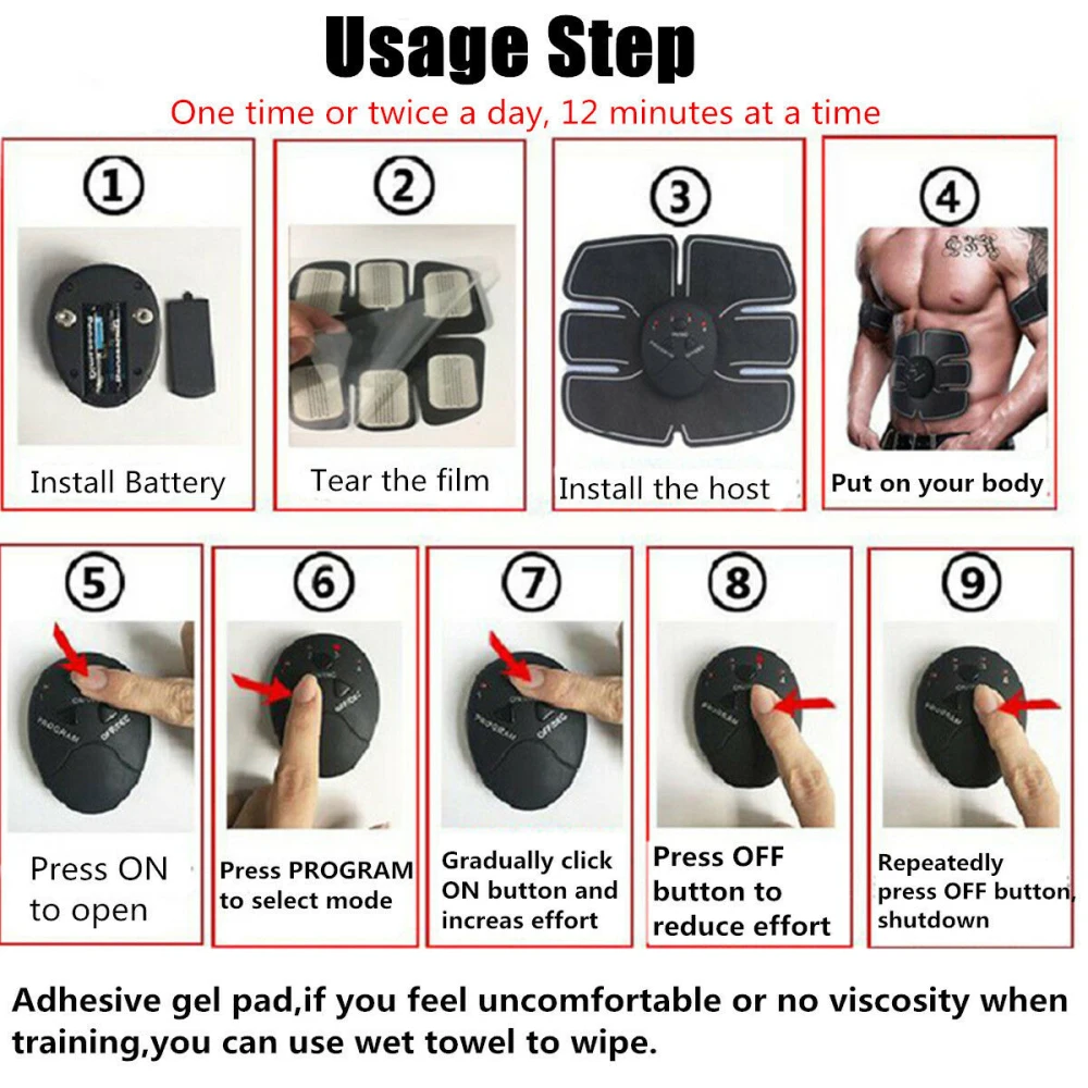 18 шт электрический стимулятор мышц массаж тренажер-наклейка Controlle Мышцы Массажер