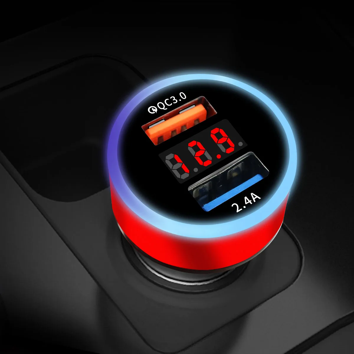 Автомобильное зарядное устройство SOONHUA с двумя USB портами и поддержкой быстрой