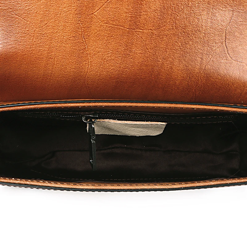 Женская сумка из натуральной кожи откидная в китайском стиле с чернильным