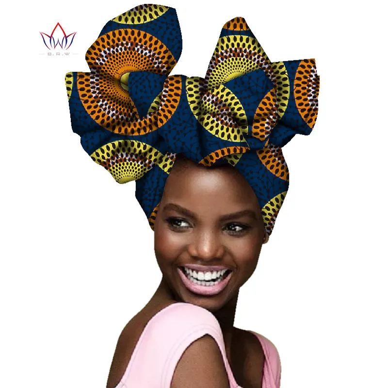

African Fashion Head Wrap for Women Bazin Riche 100% High Quality Cotton Wax Print Women Bandana Ankara Head Wraps AF004