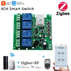 Tuya Zigbee Smart Life пульт дистанционного управления Wi-Fi модуль беспроводного переключателя 4CH DC 5-32V Inching самоблокирующиеся реле для дома 10A