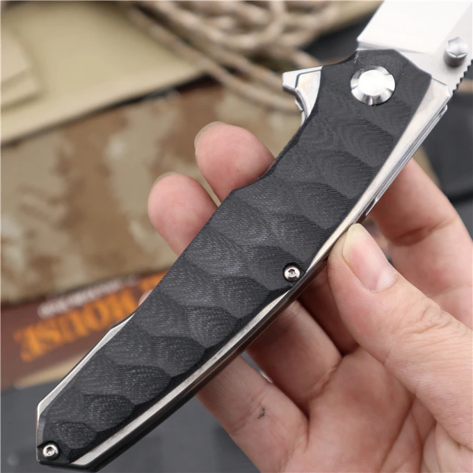 Складной Нож С флиппером Ручка G10 карманный нож из стали 9CR18MOV с шарикоподшипником
