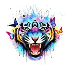 Красочные животные голова тигра с бабочкой Алмазная картина круглая полная дрель Nouveaute DIY мозаика вышивка 5D Вышивка крестом