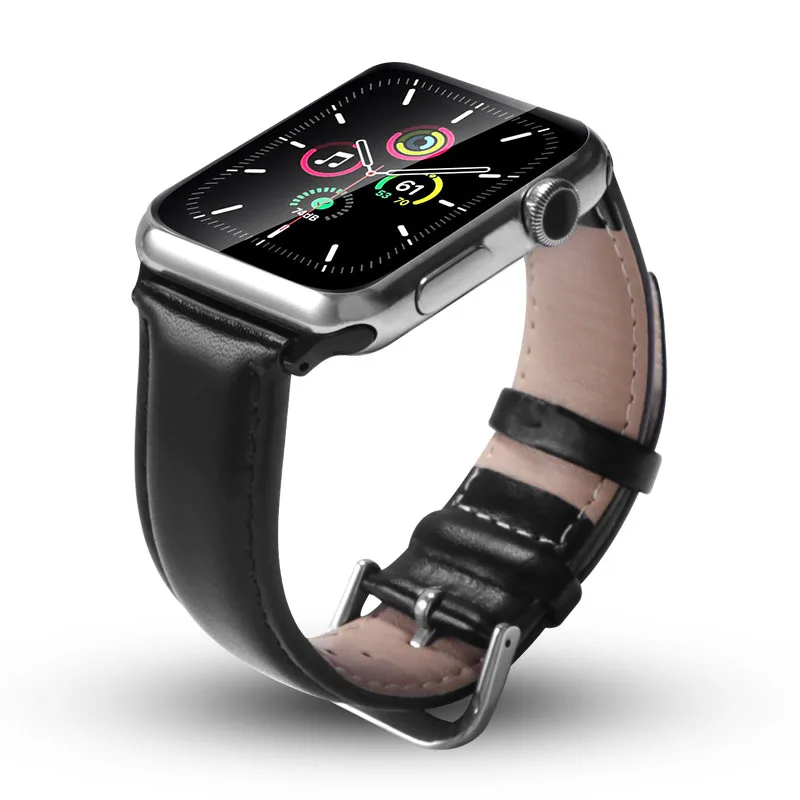 Ремешок кожаный для Apple Watch Series 3 38 42 мм браслет iwatch 4 5 6 SE 7 Band 44 40 41 45 аксессуары |