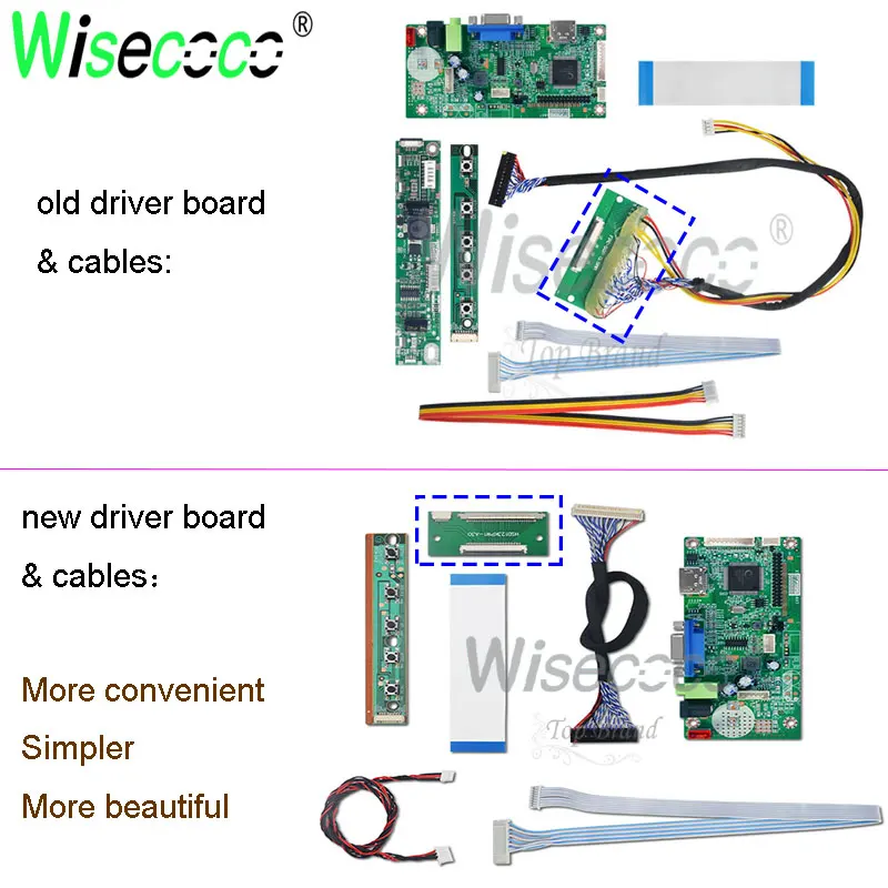 Wisecoco 12,3 дюймовый ips дисплей 1920*720 ЖК-дисплей с HDMI VGA плата контроллера