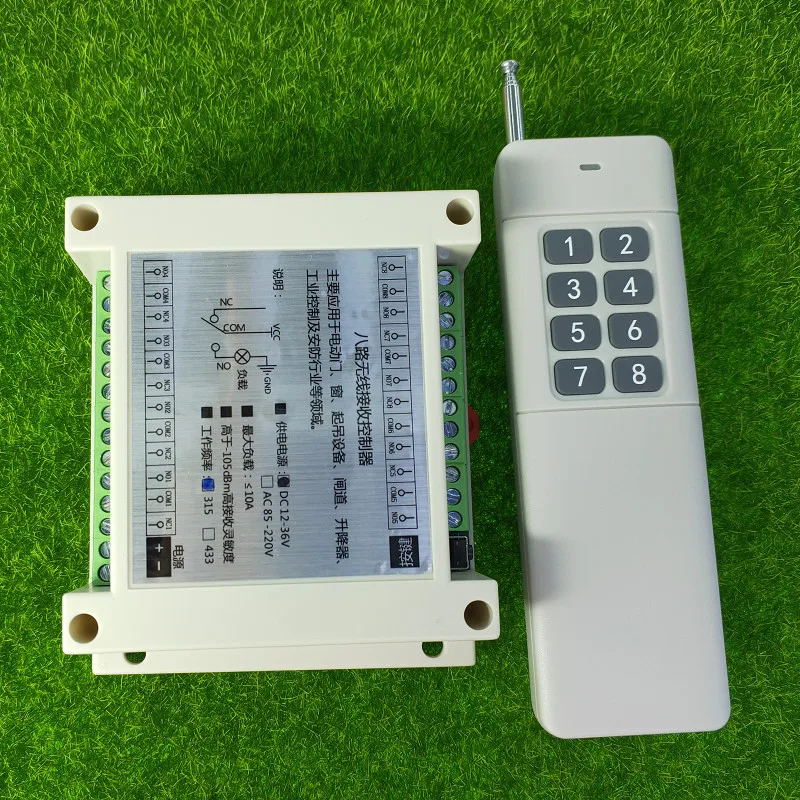 DC 12V 24V 36V 8 CH RF беспроводной пульт дистанционного управления Система 8CH 10A релейный