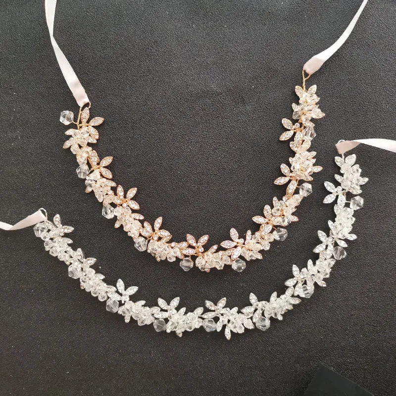 Лента ручной работы из прозрачного сплава SLBRIDAL свадебная повязка на голову с