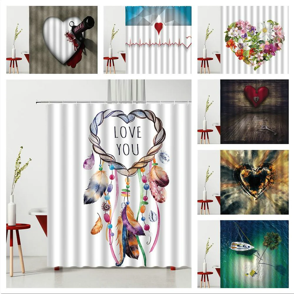 Подарок на день Святого Валентина роза цветок душ Шторы Романтический люблю