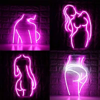 led acrylic lady neon sign lights wall hanging artwork night light bar pub decor neon bulbs lamp bedroom decoration lighting