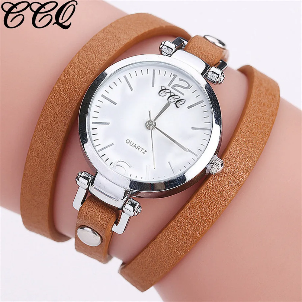 

wrist watches for women CCQ Solid color simplicity Women Fashion Casual Analog Quartz Women Leather Watch Bracelet Watch
