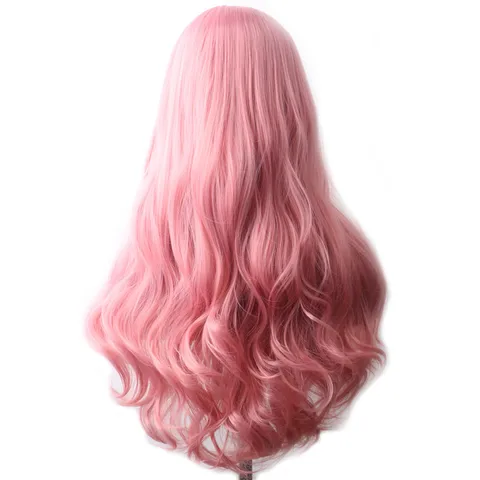 Синтетический розовый парик WoodFestival, длинные волосы, женские парики для косплея, волнистые фиолетовые, красные, синие, зеленые, коричневые, серые, Омбре, черные, светлые