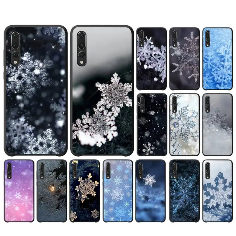 

MaiYaCa Winter Snowflakes Phone Case for Huawei P30 40 20 10 8 9 lite pro plus Psmart2019