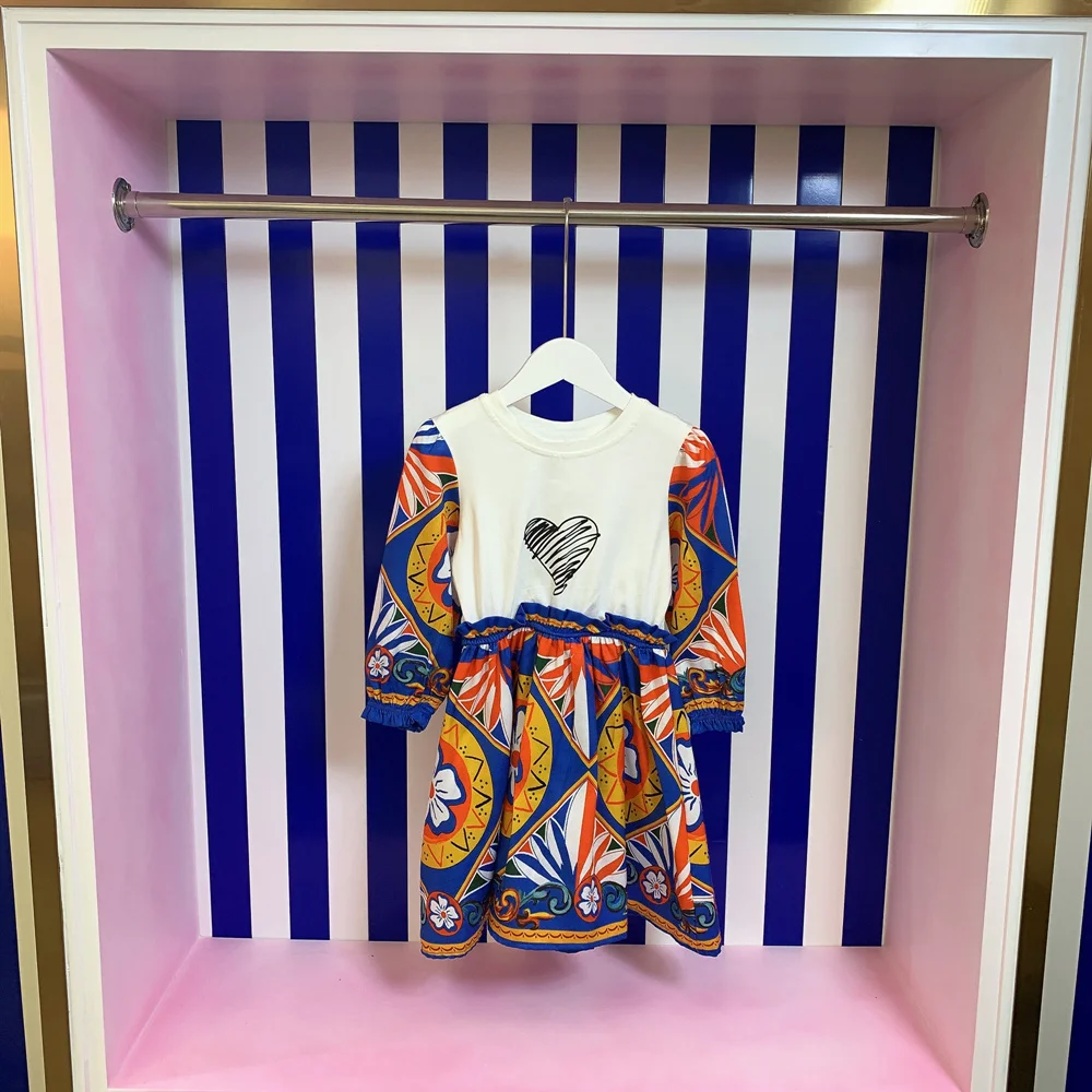 

3 4 5 7 8 9 10 12 Years Baby Girls Dress Spring And Autumn Child Casual Cute Preppy Style Princess Dresses Designer Kids Clothes