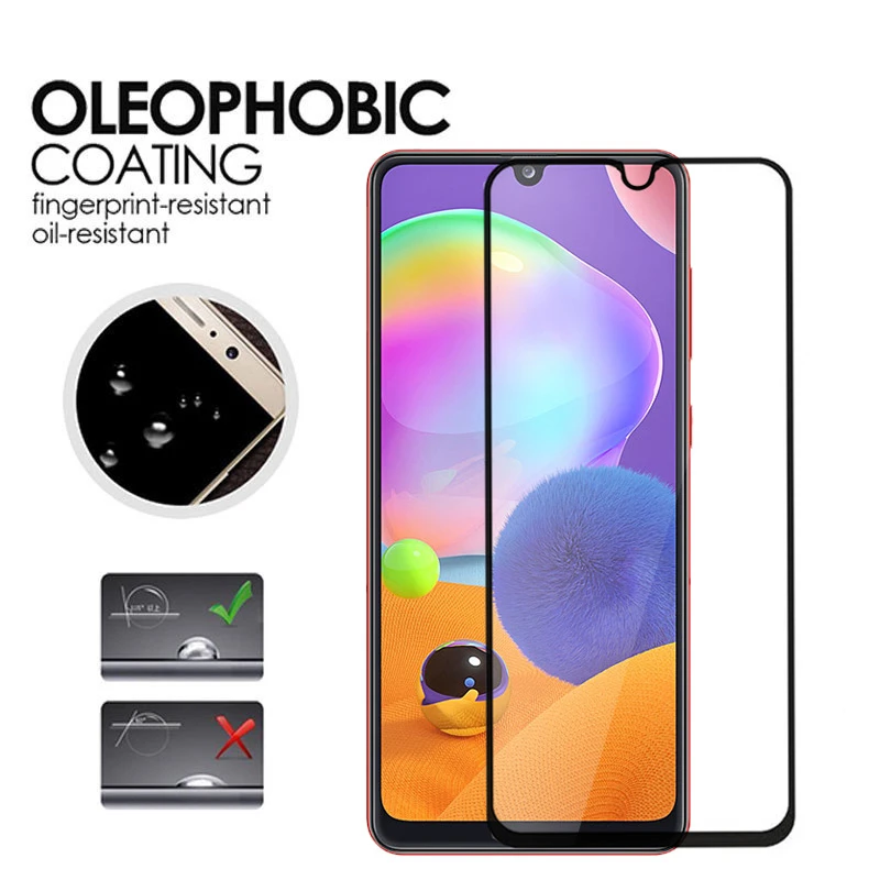 Protector de pantalla de vidrio templado para Samsung Galaxy A41, cubierta completa para Samsung Galaxy A41, pel&iacute;cula de borde curvo 3D, 2 uds.-1