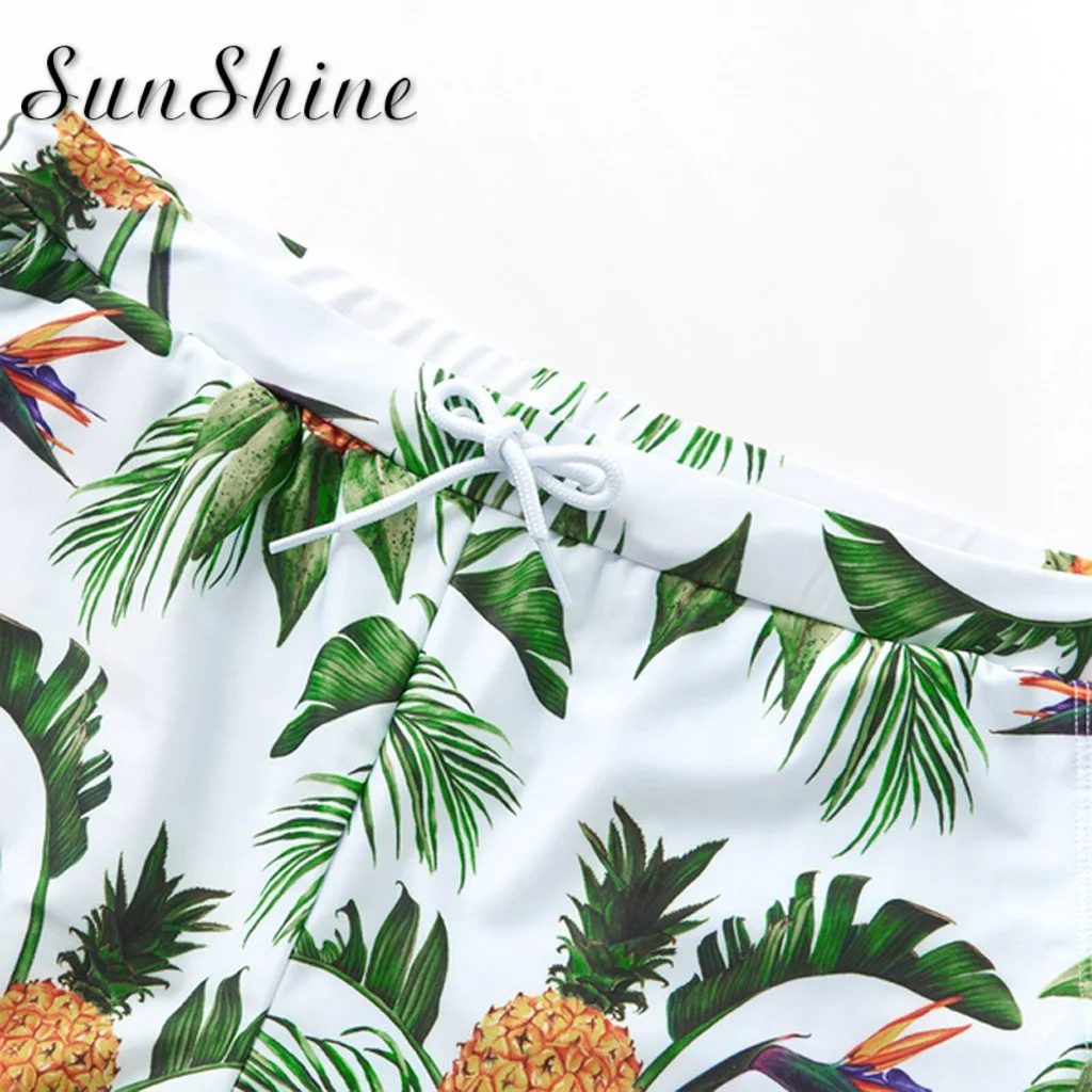 Мини купальник с принтом листьев для маленьких мальчиков семейный Монокини