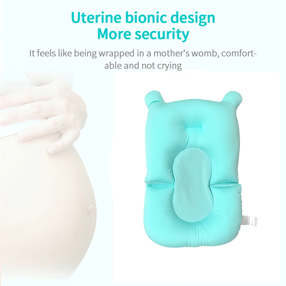 

Safe Baby Shower Bath Tub Pad Non-Slip Bathtub Seat Bath Support Mat Infant Bathing Support Cushion Foldable Soft Pillow Newborn