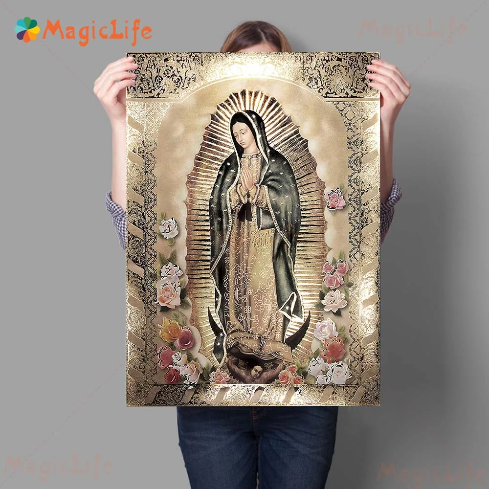 Портрет нашей леди Гуадалупе настенная Картина на холсте современные постеры и