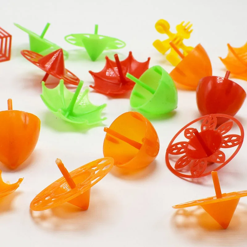 10pcs Kids Plastic Toys Flower Rotate Spinning Top Classic For Children Develop Intelligence Education Montessori Toy | Игрушки и хобби
