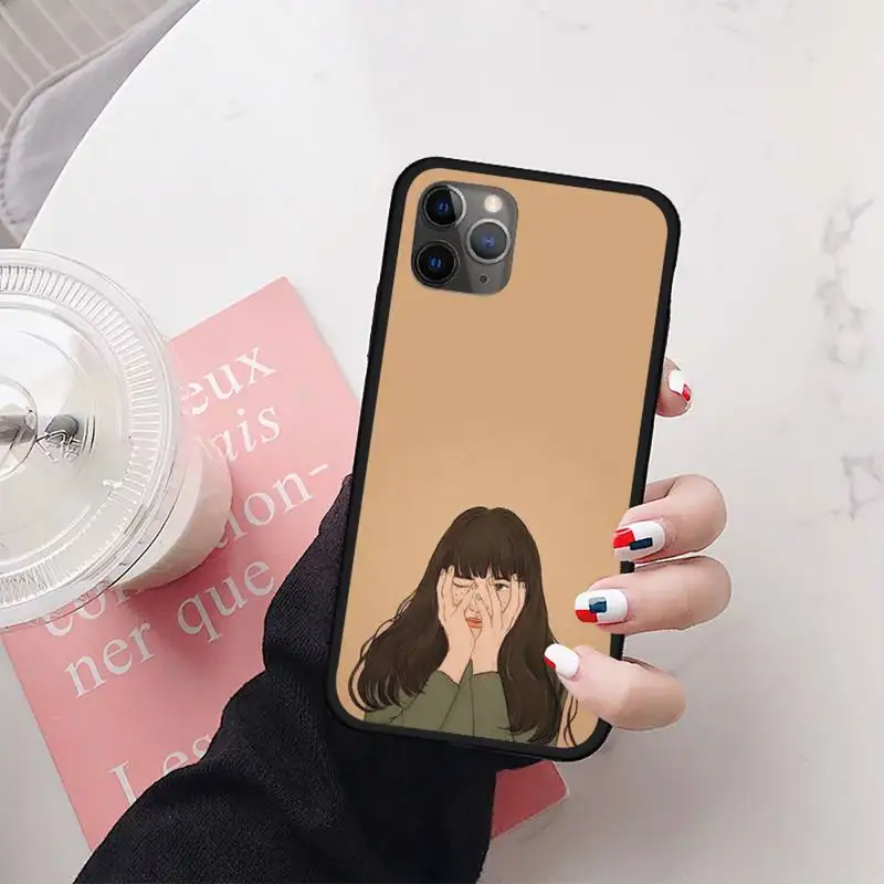 

Cartoon single girl Phone Case for iPhone 11 12 mini pro XS MAX 8 7 6 6S Plus X 5S SE 2020 XR