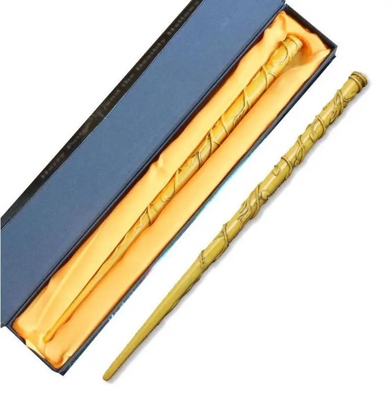 Colsplay potter Wand Волшебный металл/Железный сердечник старая волшебная палочка элегантная лента упаковка подарочной коробки - Цвет: Светло-желтый