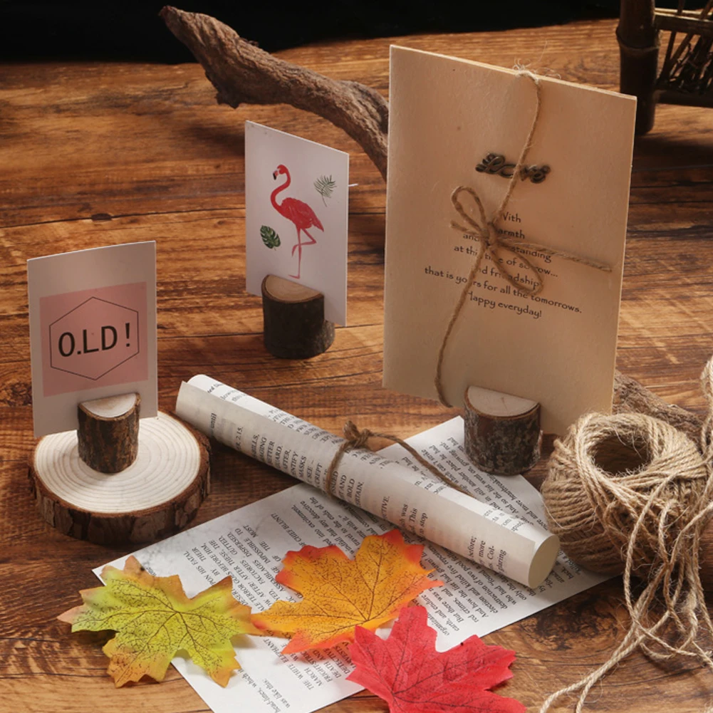

Lightweight Number Plate Picture Table Cards Home Wood Stump Memo Pad Decoration for Household Bedroom Ornaments