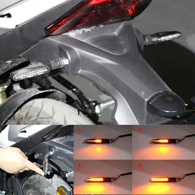 Сигналы поворота для мотоцикла хвост светильник светодиодный &quotбегущая вода&quot